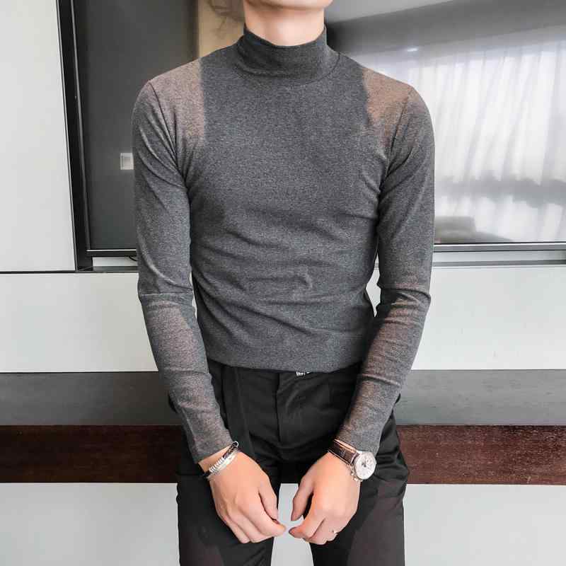 メンズ 秋冬 二分の一 タートルネック 長袖 T プルオーバー か細い 生あたたかい 無地 韓国 タイトフィット ハイエンド ミッド 色つや 座標軸輪っか プルオーバー 成人男性用 ハイネック か細い相応う 流行り物 今めかしい