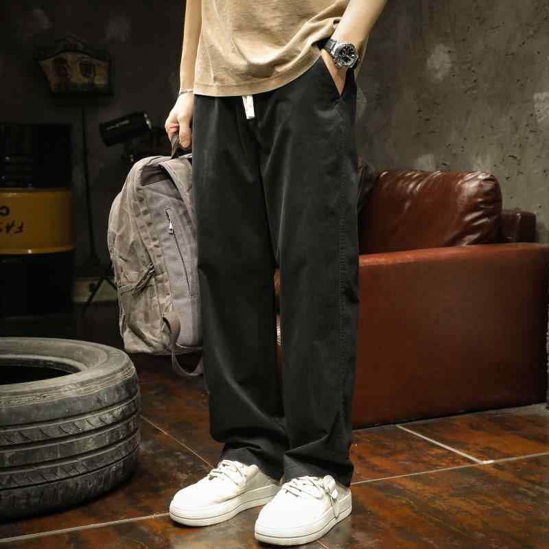 メンズ パンツ アメリカン ストリート カジュアル パンツ ストレート 春秋 大きいサイズ ファッション シンプル ワークウェア ワイド レッグ パンツ 伸縮性 ロング ファッション かっこいい