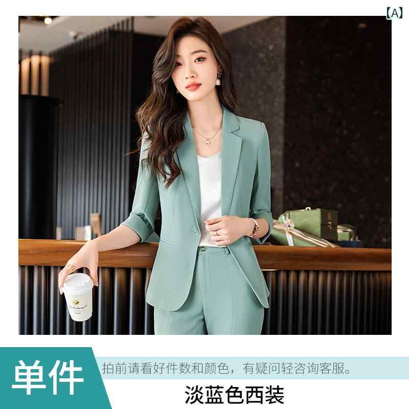 レディース スーツ おしゃれ フェミニン オフィス パンツスーツ ビジネス フォーマル 女性用 サマー スーツ 薄手 服装 スタイル 高級感 ホテル 美容室 ワーキングウェア キャリアウーマン