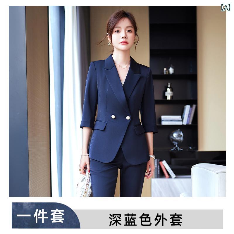 レディース スーツ サマースーツ 夏 薄手 きちんと感 ビジネス オフィス ワークウェア ミーティング レセプション エレガント スタイリッシュ 女性