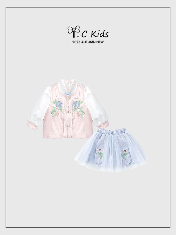 キッズ もの言う花 儀式用お召しもの 今めかしい着 御姉さん セットアップ 赤ちゃん服 今めかしい 赤ちゃん服 もの言う花 夏服 スコート 唐 セットアップ 韓服