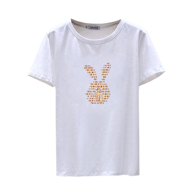Tシャツ トップス レディース おしゃれ ファッション シンプル 半袖 夏 薄手 綿 白 ミドル丈 ラウンドネック プリント 大きいサイズ カジュアル ゆったり｜way-ugo