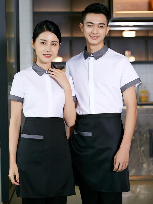 ユニフォーム 制服 作業着 おしゃれ ファッション ケータリング レストラン サマー ホテル ウェイター カフェ 半袖 大きいサイズ ポリエステル トップス
