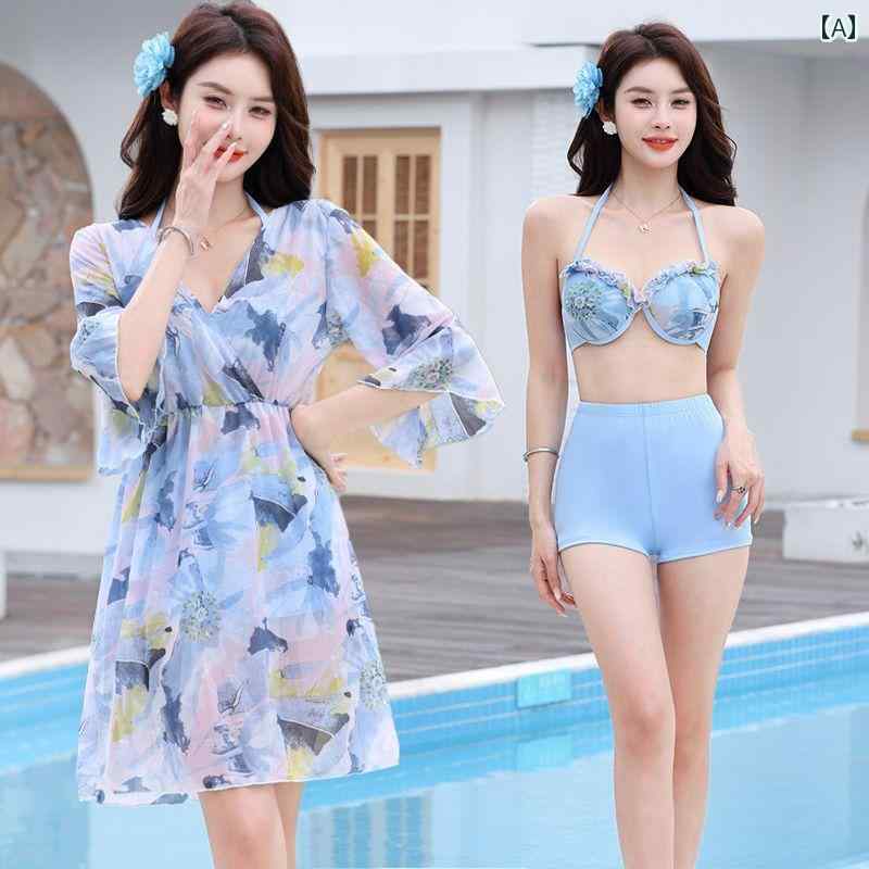 レディース 水着 魅惑的 お姫様 3点 セット ワイヤービキニ 温泉 リゾート プール ビーチ スカート セパレート インス風