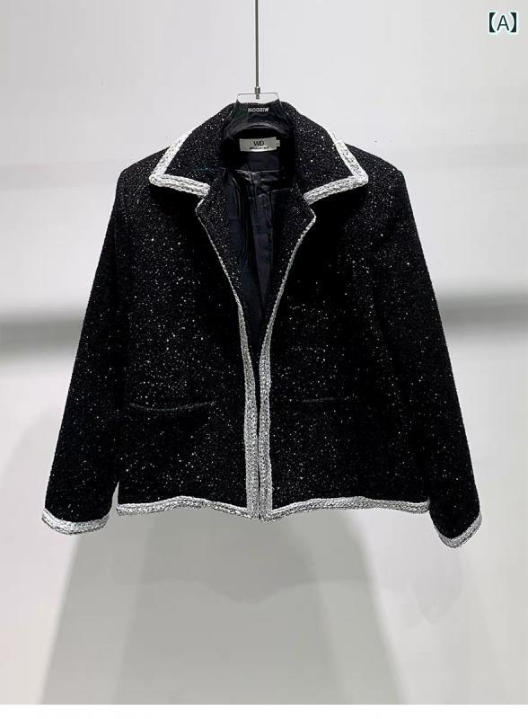 ジャケット おしゃれ ブラック ジャケット メンズ 高級感 キラキラ ステッチ コントラスト フランス調ビーズ ショート丈|way-ugo