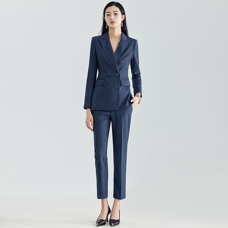 ファッション トップス スーツ セット ジャケット ブレザー ズボン パンツ ロング ハイエンド プロ 春秋 女性 清楚 衣料品 面接 仕事 フォーマル 作業服 婦人服 レディース