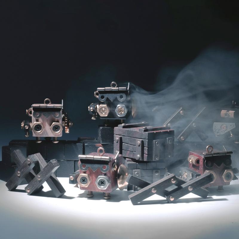 スチームパンク アクセサリー 雑貨 宇宙 小悪魔 ガーディアン シリーズ スチーム パンク 木製 ロボット ペンダント トップ 装飾品