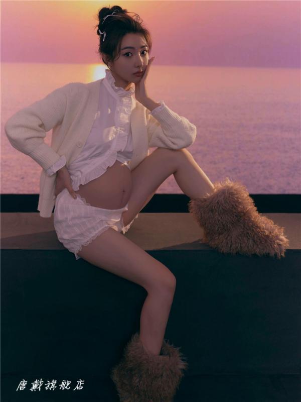 撮影 衣装 マタニティ ファッション おしゃれ かわいい フォト スタジオ 妊婦 写真 美しい さわやか ママ アート フリーサイズ セットアップ シンプル ホワイト