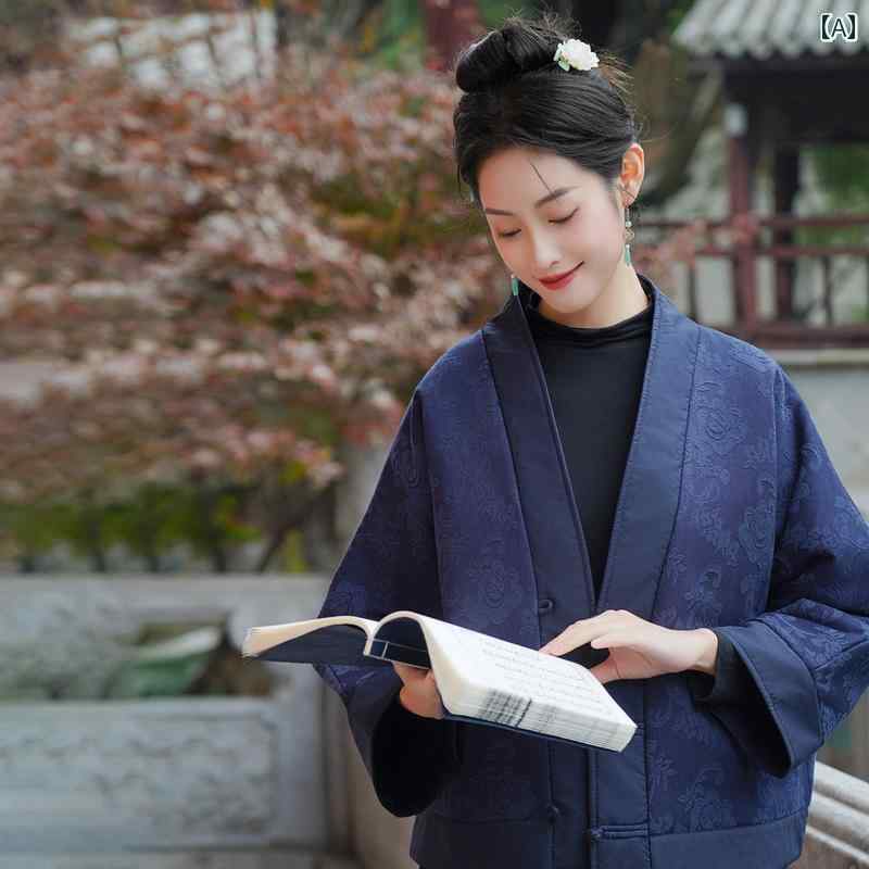 エスニック トップス レディース チャイナ風 袖 綿 コート ボタン 茶師服 禅服 瞑想服 茶 エレガント 秋冬 フリーサイズ