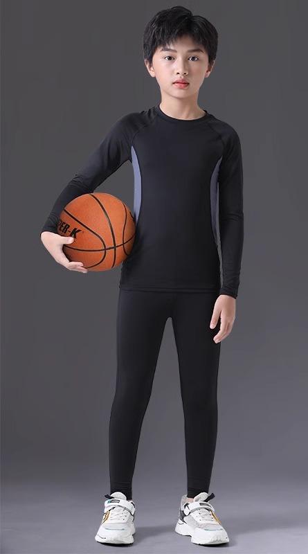子供用 タイトフィット バスケットボール ウェア 速乾 ベース トレーニングウェア 春秋 インナー サッカー ボーイズ アンダーウェア スポーツ 通気性 タイト 長袖