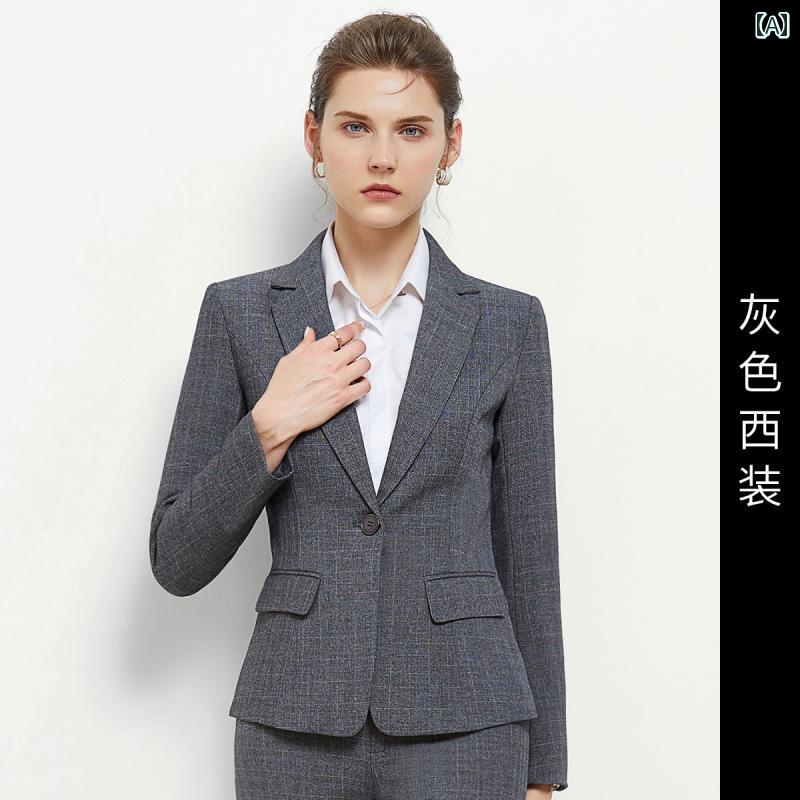 背広 セットアップ レディース かっこいい ユニフォーム 長袖 今めかしい ズボン下 薄墨色 亭主もち 歳月 OL 御召しもの 照合のしるし 柄 か細い 小さめ 遊撃手 フォーマルワンピース 指導員