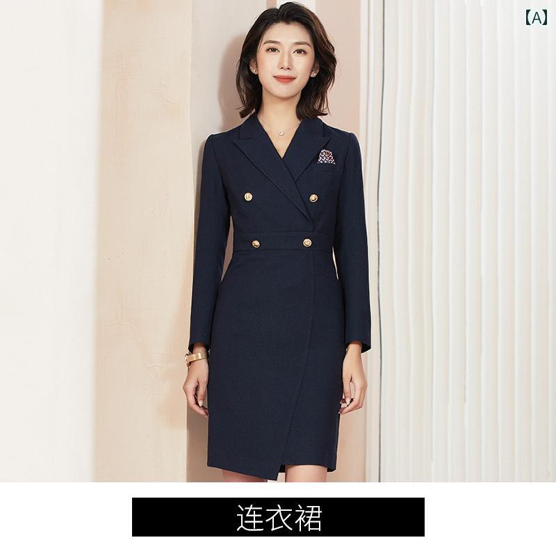 ホテル 制服 おしゃれ ワンピース 女性 春秋 スーツ フォーマルスーツ フロント 営業｜way-ugo 9,611円