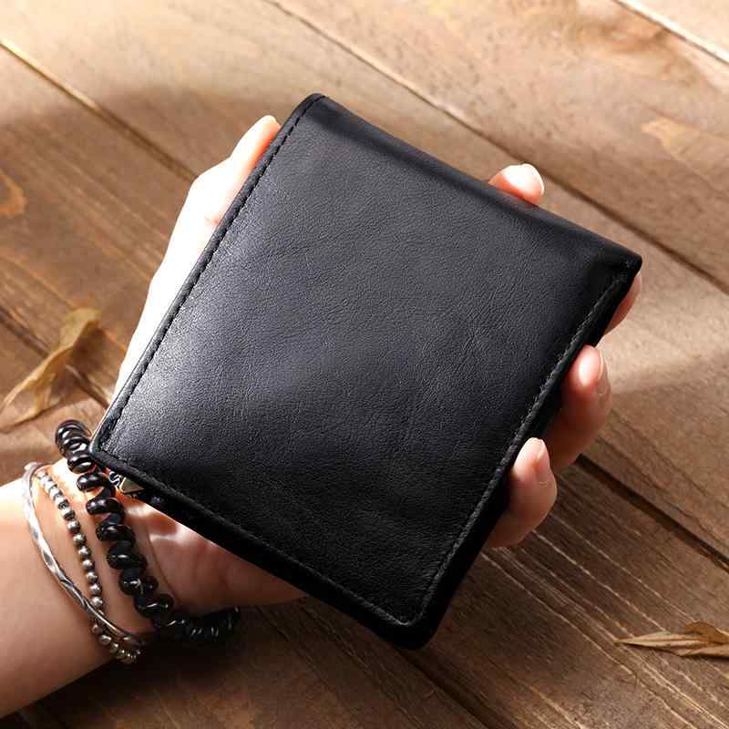 財布 二つ折り メンズ レディース ウォレット 小銭入れ コンパクト レザー レトロ 革 レザー ブラック 6,842円