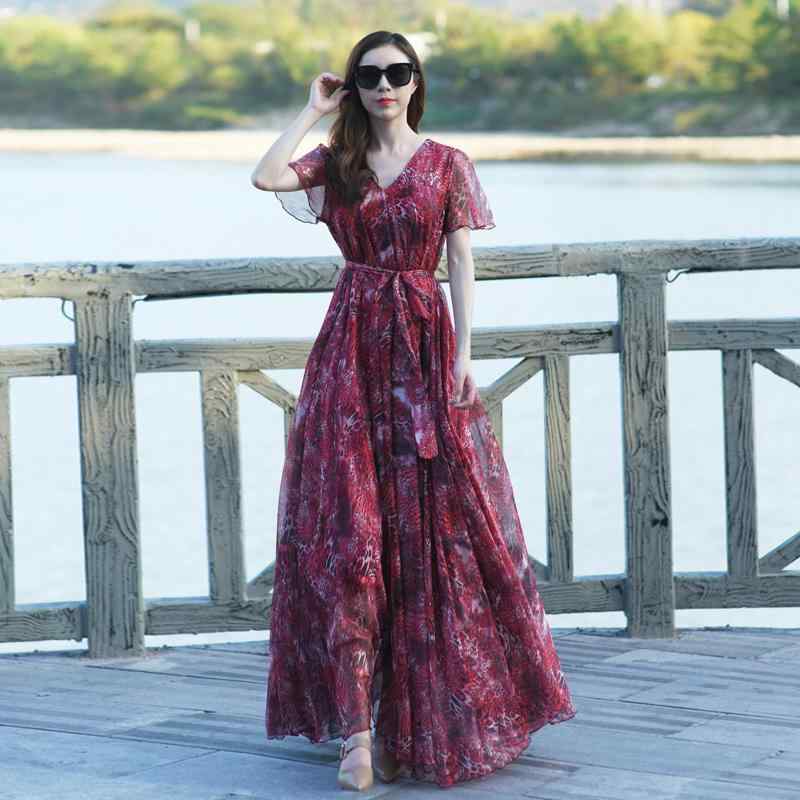 炎節 流行り物 格好のいい 砂浜 スコート シフォン ヒョウ柄 ロング スコート 途轍も無い大きさ スコート 海岸地帯 ひと休み ロング 御召しもの