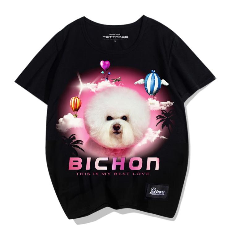 Tシャツ 犬柄 ドッグ 犬 プリント ペット夏 ラウンドネック 半袖 ポップ アメリカンカジュアル リアル