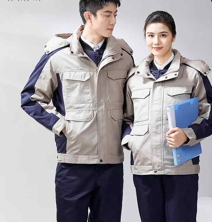 作業着 帯電 防止 綿入り 服 工場 ガソリン スタンド 厚手 取り外し 可能 スーツ 労働 保護 ジャケット 冬 レディース メンズ フード付き トップス コットン パンツ