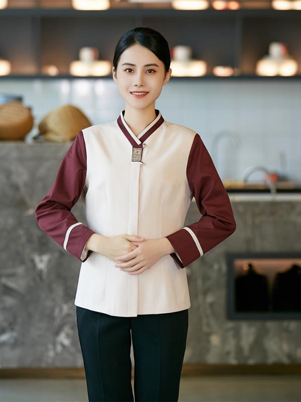 ユニフォーム 制服 作業着 おしゃれ ファッション 清掃 長袖 秋冬 ホテル 洋食屋 ウェイター 不動産 大きいサイズ ポリエステル メンズ レディース カフェ