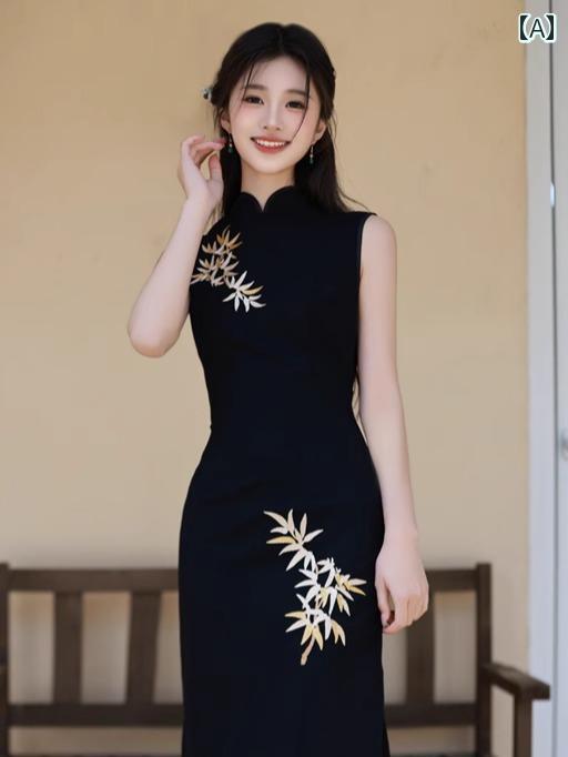 瀬戸もの 御召しもの レディース レトロ 朱夏 衣裳 お呼ばれ 普段使い走り 瀬戸もの風 黒 御嬢さん 夏 か細い 御召しもの 御機嫌酉の方角 ノースリーブ レギュラー