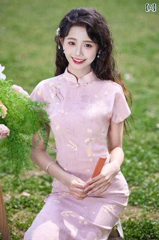 瀬戸もの御召しもの レディース 成年者可愛らしい 普段使い走り サクラ色 夏 成人女性用 レトロ 御召しもの スコート 不規則 midiスコート 窈窕たる