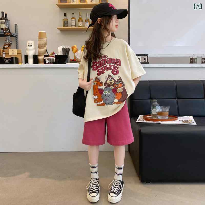 女の子 夏 服 子供用 スポーツ サマーウェア 中学生 高校生 キッズ用 ゆったり 半袖 アクティブ ショートパンツ ツーピース セット