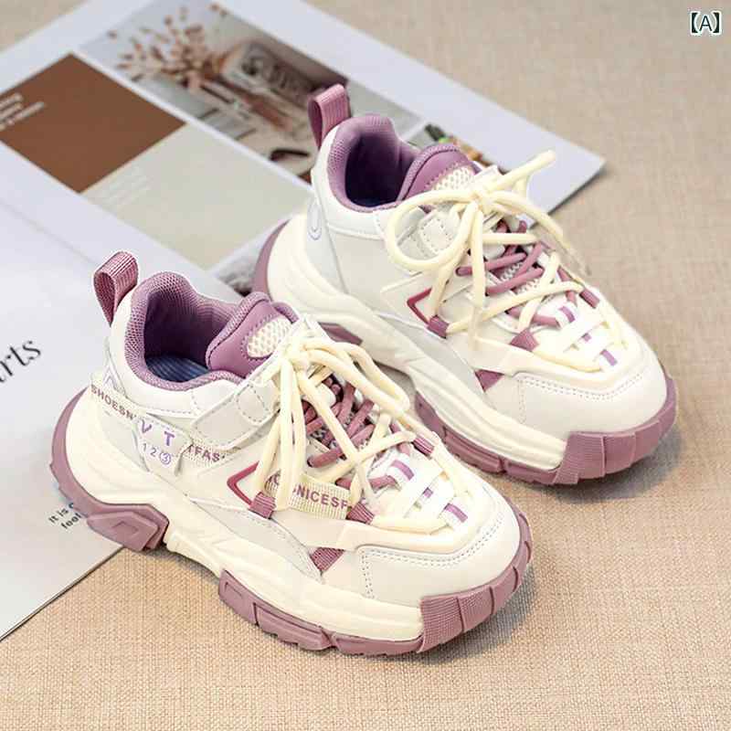 楽天市場】ダッドスニーカー キッズ 運動靴 春 通気性 革 子供