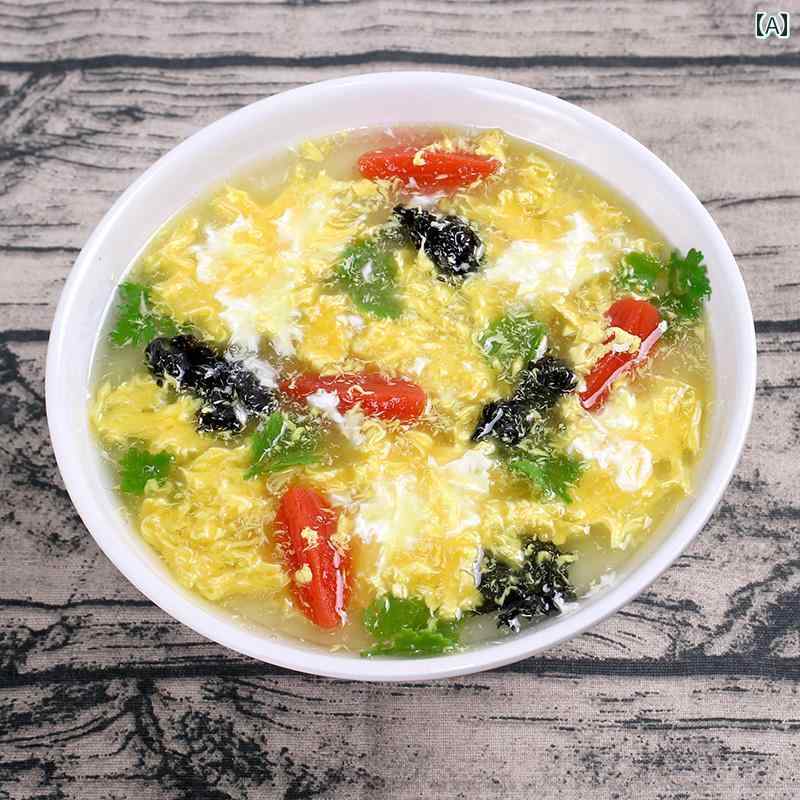 食品サンプル ディスプレイ レプリカ フェイク 模造 見本 インテリア 小道具 撮影 飲食店 ホテル ケータリング 店舗装飾 飾り付け 中華料理 海藻 卵スープ