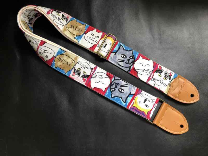 ギターストラップ おしゃれ パンク 猫 FUNKY CAT ユニバーサル エレキベース ストラップ GUITAR STRAP