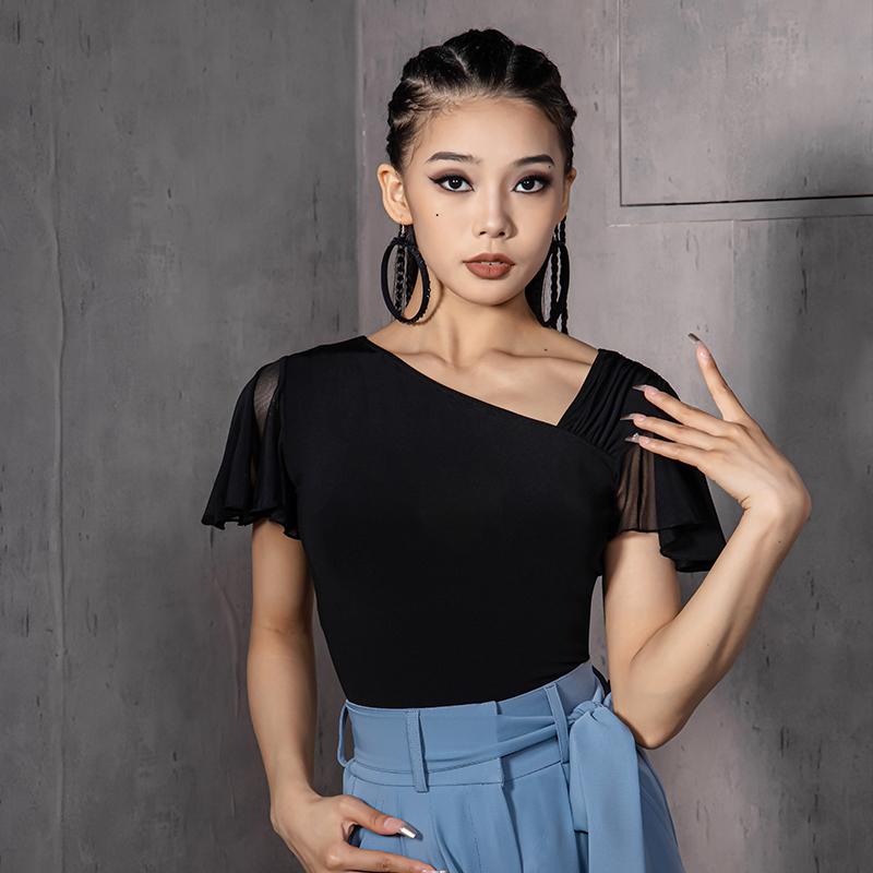 モダン ダンス ラテンダンス服 女性 夏 ファッション ダンス 半袖 トップス