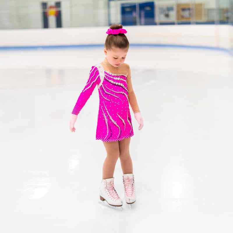 フィギュアスケート 子供用衣装 コスチューム ピンク シュシュ付き フィギュアスケート衣装・コスチューム VCT-069 ライトピンク
