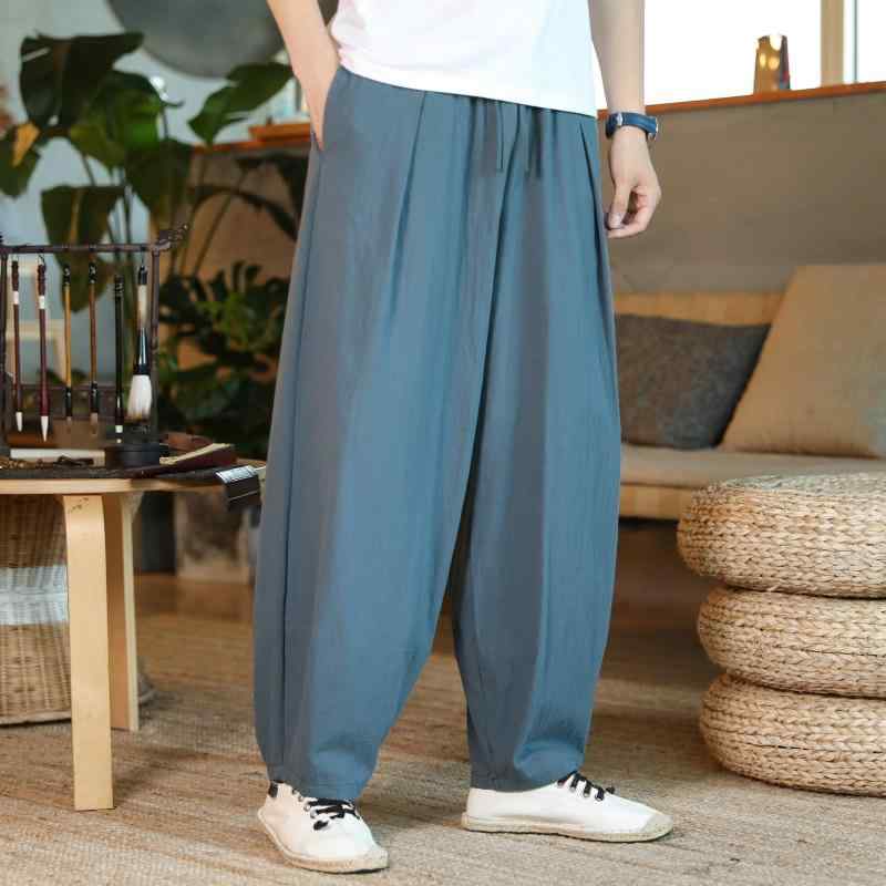 メンズ ファッション パンツ ズボン ボトムス ゆったり ロング レトロ ストレート ゆったり ワイド レッグ チャイナ風 唐装 男性 漢服 カジュアル 春夏秋