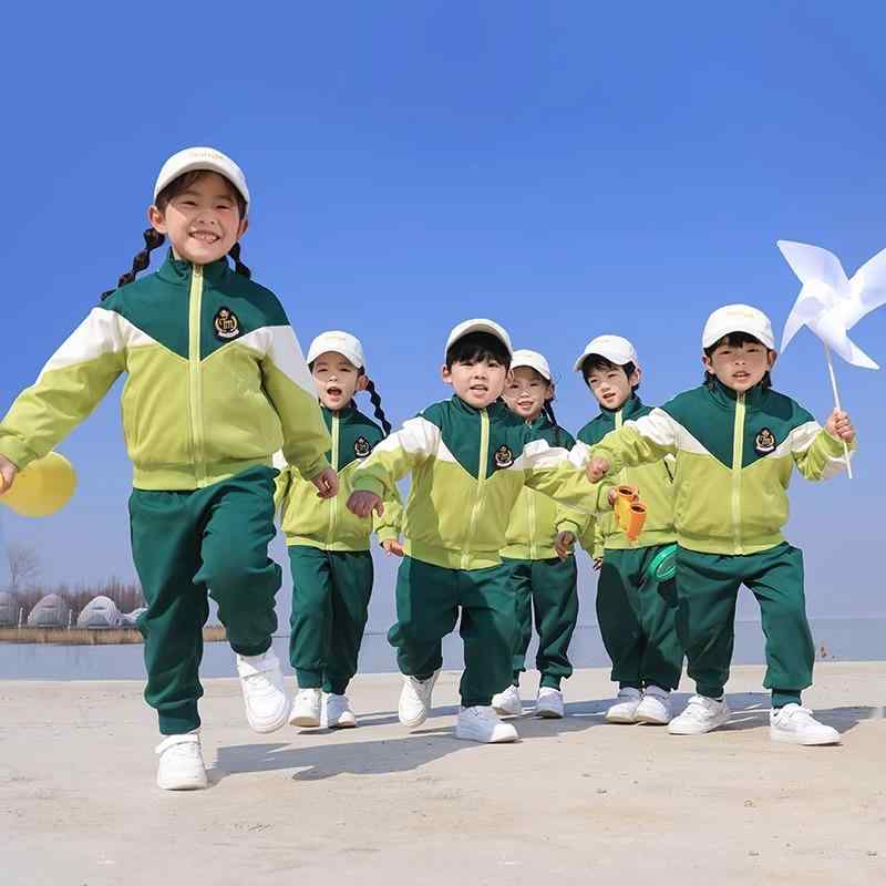キッズ 子供服 スポーツウェア 幼稚園 制服 春秋 小学校 野球 ユニフォーム 運動会 セット 運動着 長袖 ボーイズ ガールズ グリーン