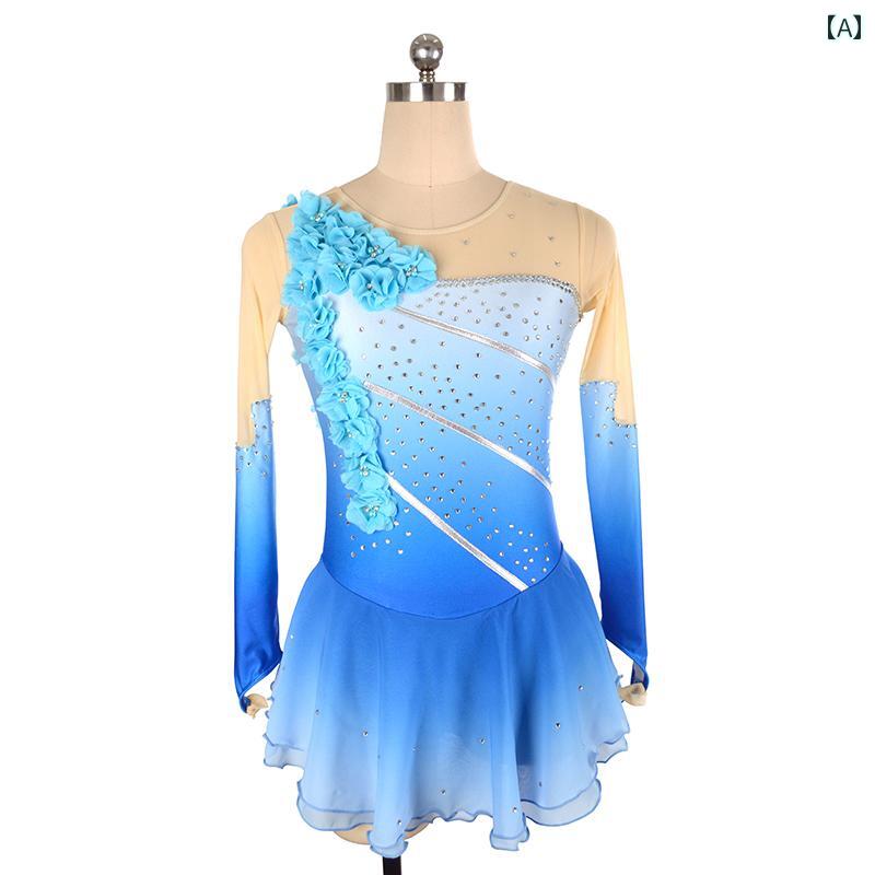 フィギュアスケート 衣装 ダンス コスチューム 新体操 レオタード パフォーマンス ステージ 競技 レディース 子供 大人 小さいサイズ 大きいサイズ ラインストーン 18,529円