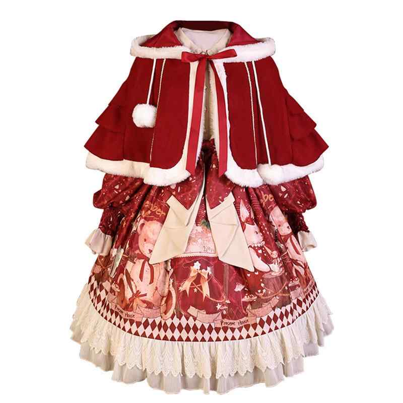 ロリータ ドレス ワンピース セット ガール 長袖 プリンセス スカート レース 女性 かわいい 衣料品 冬 レディース