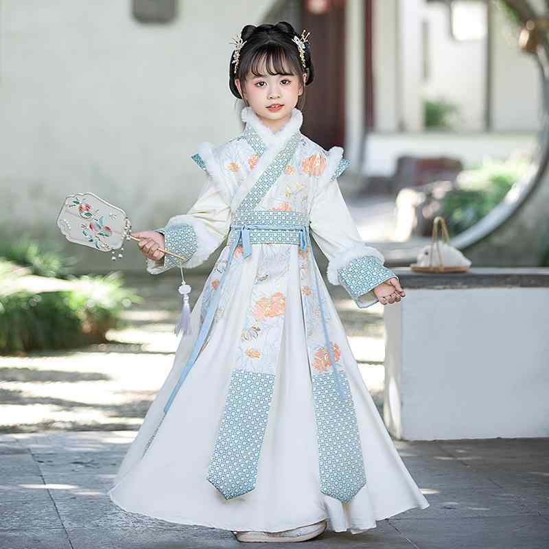 民族 コスプレ かわいい 漢服 女の子 冬 ベルベット 厚手 少女 チャイナ風 レトロ 衣装 子供 スーパー フェアリー クロス カラー アンダー スカート 長袖 新年 挨拶 スーツ 中国 キッズ｜way-ugo 8,964円