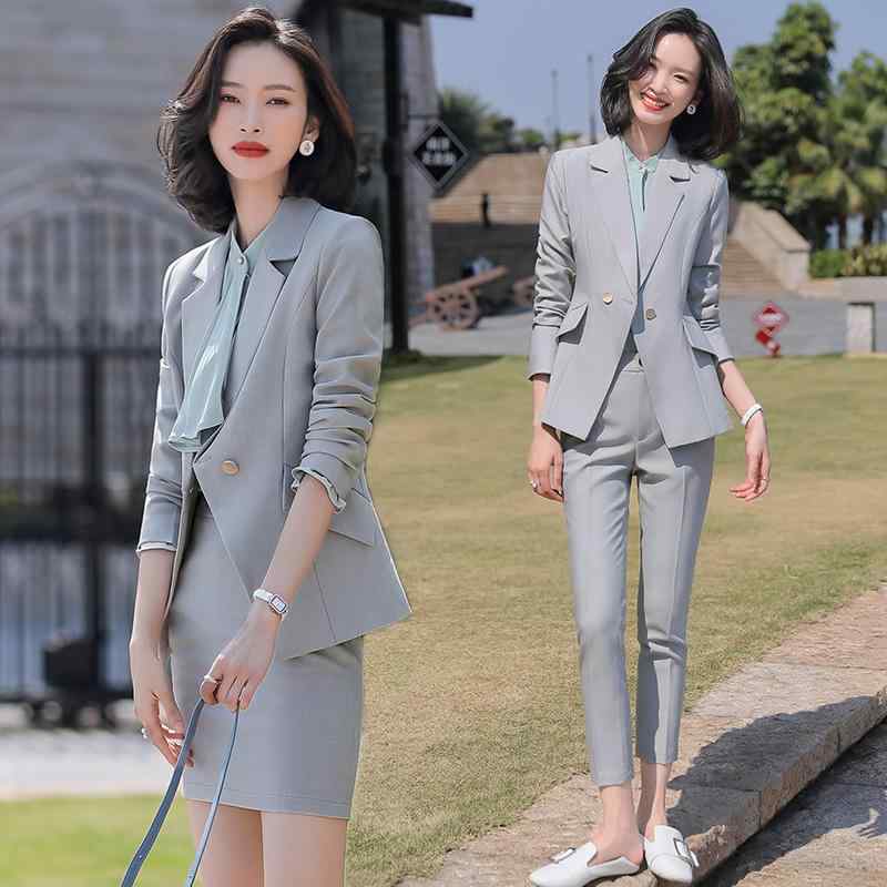 ファッション トップス スーツ セット ジャケット ブレザー スカート ズボン パンツ ロング ウェア シャツ カットソー 春秋 女性 清楚 衣料品 面接 仕事 フォーマル 作業服 婦人服 レディース
