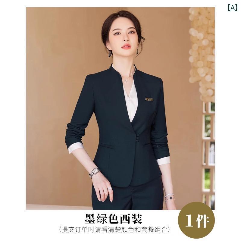 レディース 背広 成人女性 流行り物 今めかしい 商行為 心地好い 背広 春 通い V素っ首 シングル前胸部 引っ切り無い 長袖