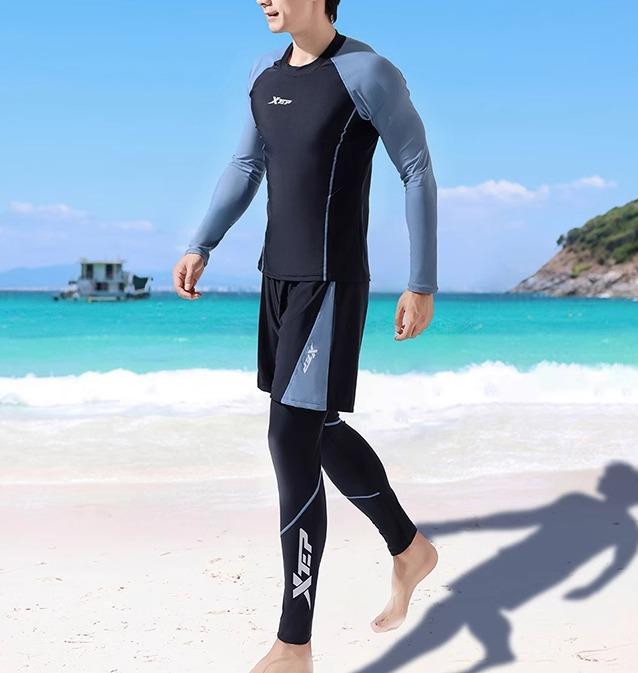 心地よい水泳着 セットアップ 混雑時かばい立て スイムウェア メンズ 夏 海 スウィミングプール たまり場 余暇 体型押しかぶせる 日焼押しとどめる 気が大きい大きさ