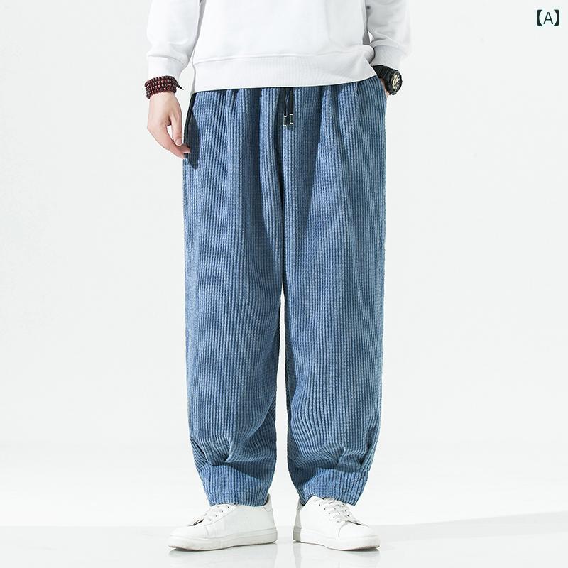 スウェットパンツ ゆったり ズボン下 ズボン 瀬戸もの風 コール天ズボン下 メンズ 年月 気が大きい大きさ メンズズボン下 広広とした レッグ 心地よい ズボン下