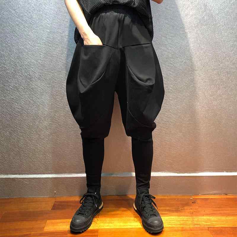 メンズ ファッション 春秋 ダークスタイル 股 黒 スリム パンツ ストリート ズボン 大きいサイズ ブーツ パンツ