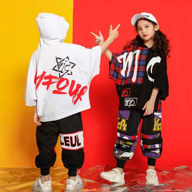 ストリートダンス キッズ 男の子 ヒップホップ セットアップ ダンス衣装 発表会用 練習着 半袖Tシャツ 上下セット ゆったり ルーズフィット コットン素材 かっこいい おしゃれ ストリート系