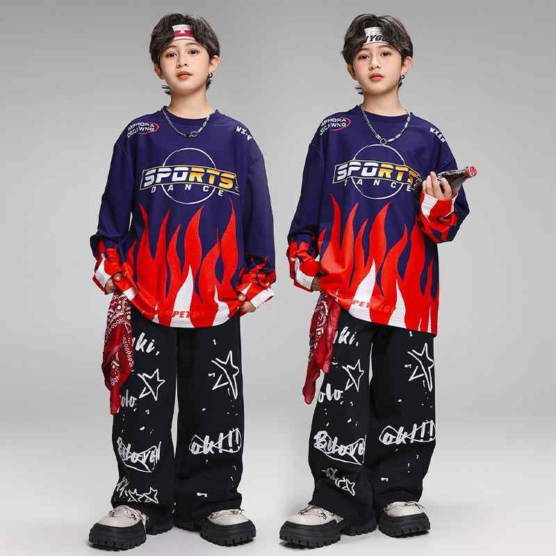 ダンスウェア キッズ 男の子 女の子 ヒップホップ ストリートダンス レッスン着 練習着 発表会 衣装 ゆったり ルーズフィット おしゃれ かっこいい 秋冬