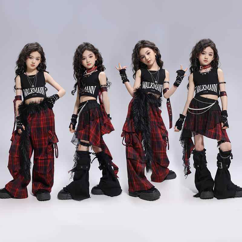 ダンス衣装 女の子 キッズ 子供 ガールズグループ ジャズダンス K-POP ストリートダンス ヒップホップ ベスト タンクトップ 発表会 練習着 舞台 演出 レッスン 韓国スタイル 伸縮性 スパンデックス