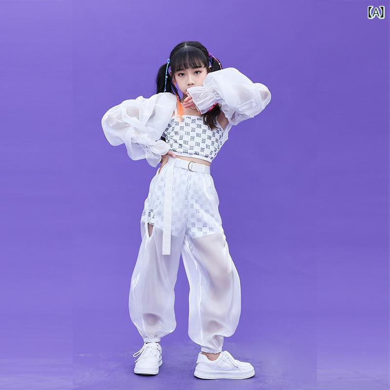 ダンスウェア キッズ 女の子 ガールズ ジャズダンス ストリートダンス ヒップホップ 発表会衣装 ステージ衣装 団体服 幼稚園 モデル ランウェイ ファッションショー パフォーマンス カジュアル 春夏