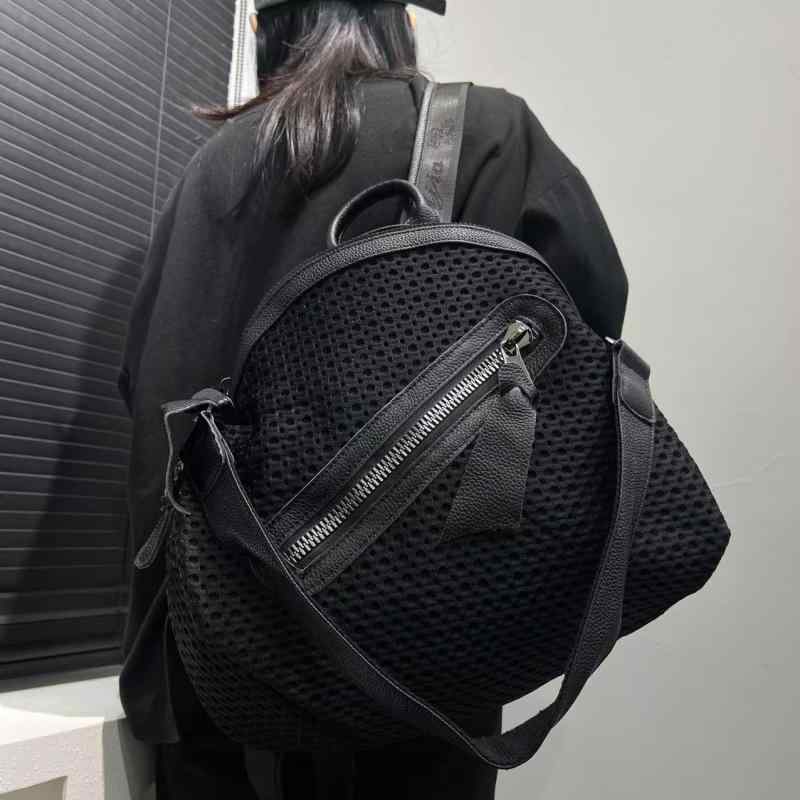 バッグ おしゃれ 個性的 切り替え 多機能 大容量 リュック バックパック ショルダーバッグ ハンドバッグ ナイロン ブラック アーバン 普段使い 通勤 通学 旅行 フロントポケット