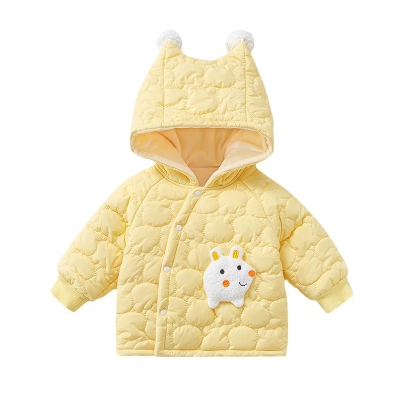 中綿コート ベビー服 男の子 女の子 男女兼用 厚手 裏起毛 フリース素材 保温 防寒 あったかジャケット シンプル 無地 秋冬 普段着 通園 お出かけ 前開き 上着 ポリエステル カラフル
