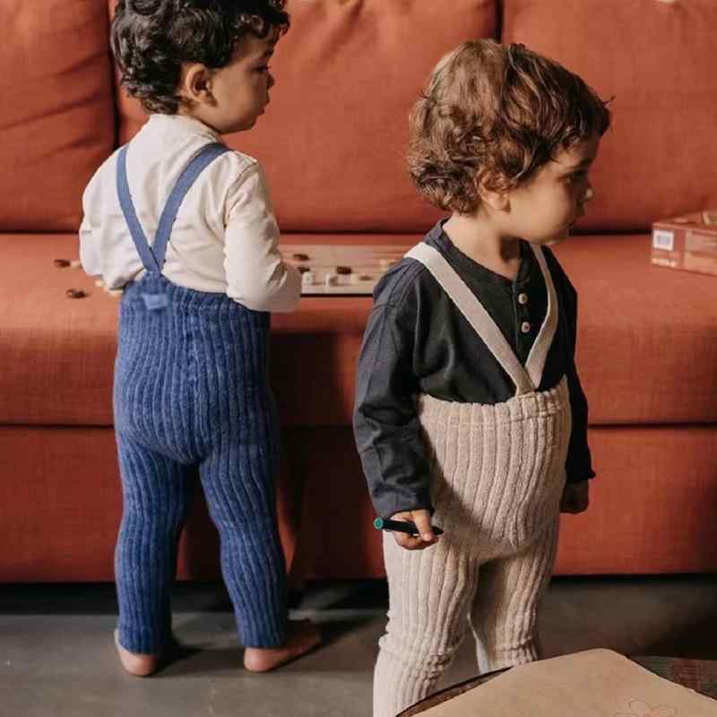 ベビー キッズ サロペット オーバーオール 男の子 女の子 秋冬 裏起毛 フリース素材 長ズボン 無地 欧米風 ポリエステル混紡 あったか 防寒 股下開閉 おむつ替え楽々 普段着 お出かけ ブルー ライトカーキ 1歳 2歳 3歳 幼児向け
