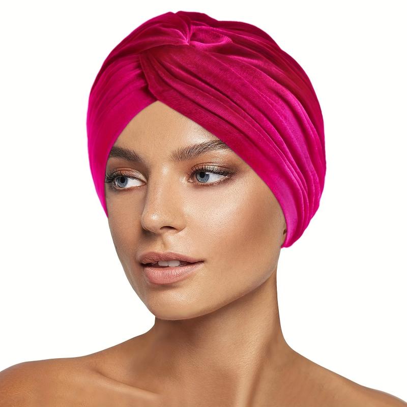 ターバンハット レディース 女性用 秋冬 ベロア ベルベット ニット帽 厚手 保温 防寒 あったか 暖かい ふんわり 起毛素材 伸縮性 ゆったり 無地 小顔効果 カジュアル おしゃれ 普段使い デイリーユース
