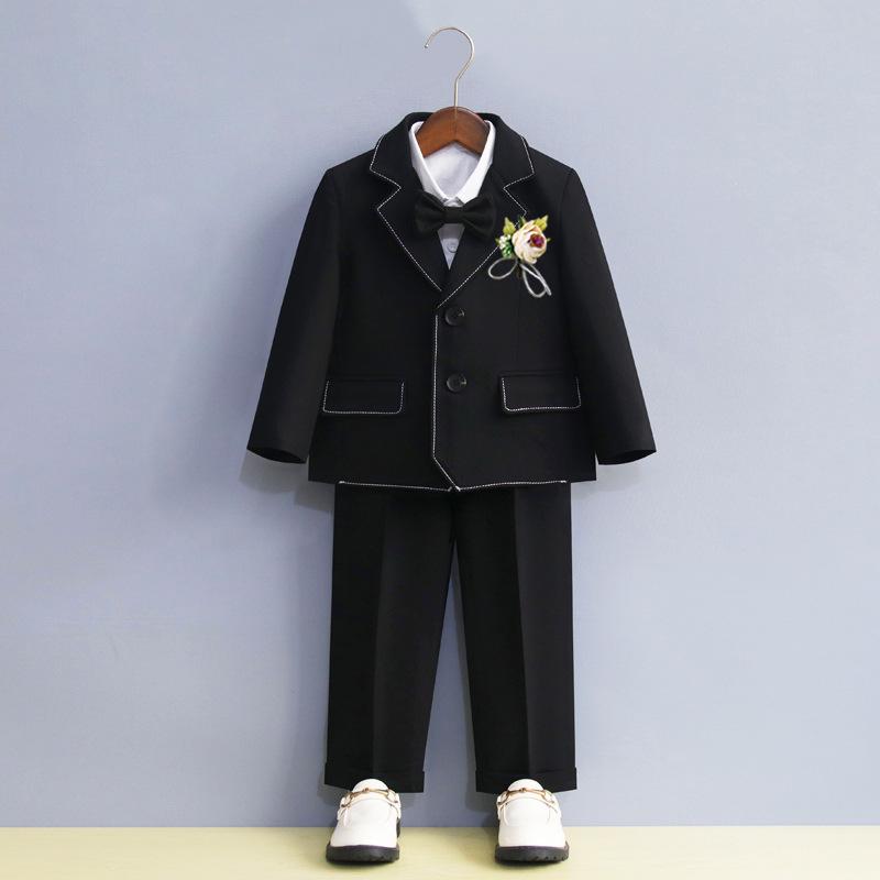 スーツ キッズ 男の子 フォーマル スリーピース セットアップ 英国風 ストライプ柄 ベスト パンツ 秋冬 結婚式 発表会 誕生日 記念日 入学式 卒業式 七五三 お呼ばれ ポリエステル混紡 ネイビー ブラック 4,831円