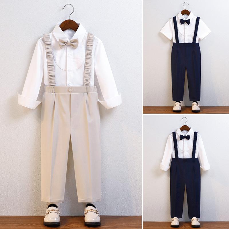 キッズ 男の子 スーツ セットアップ サロペット オーバーオール フォーマル 礼服 春夏秋 ピアノ発表会 演奏会 結婚式 フラワーボーイ 誕生日 司会 スピーチ 入園式 卒園式 七五三 ポリエステル おしゃれ かわいい ブリティッシュスタイル