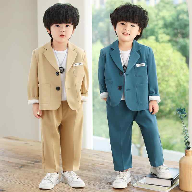 フォーマルスーツ キッズ 男の子 カジュアル 韓国風 テーラードジャケット ロングパンツ セットアップ 上下セット 結婚式 発表会 七五三 入学式 卒園式 子供服 ボーイズ オールシーズン 100cm 140cm